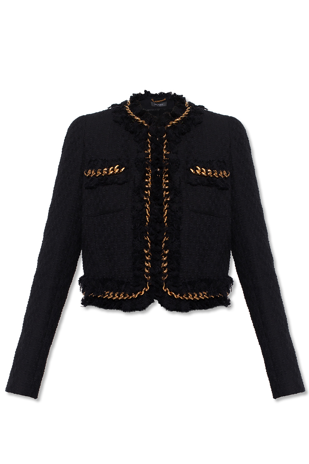 【送料&関税込】Versace Black Tweed Blazer Versace double-breasted Tweed Blazer | Black | FARFETCH
